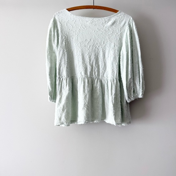 By Anthropologie Amorina Babydoll Top Mint Green Small - Picture 5 of 6